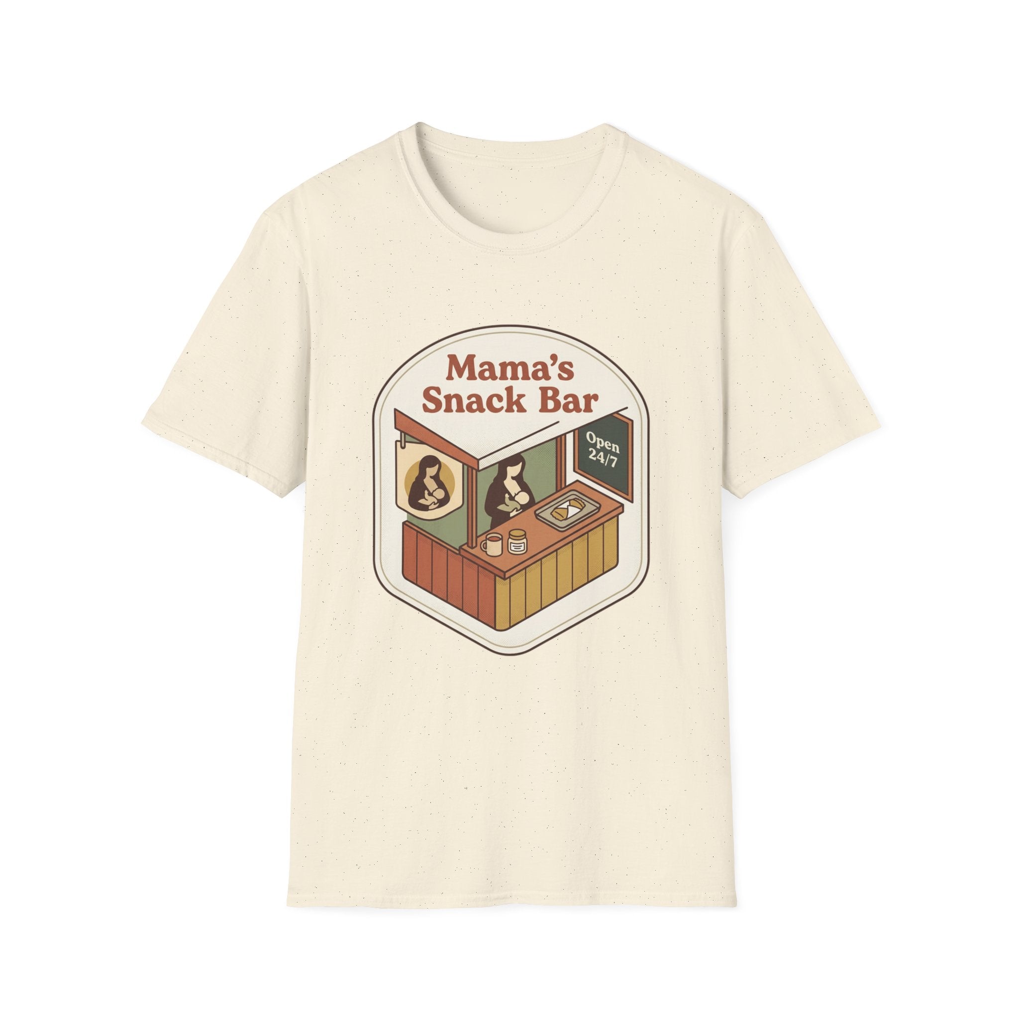 Mama’s Snack Bar Tee — 'Open 24/7' Nursing T-Shirt