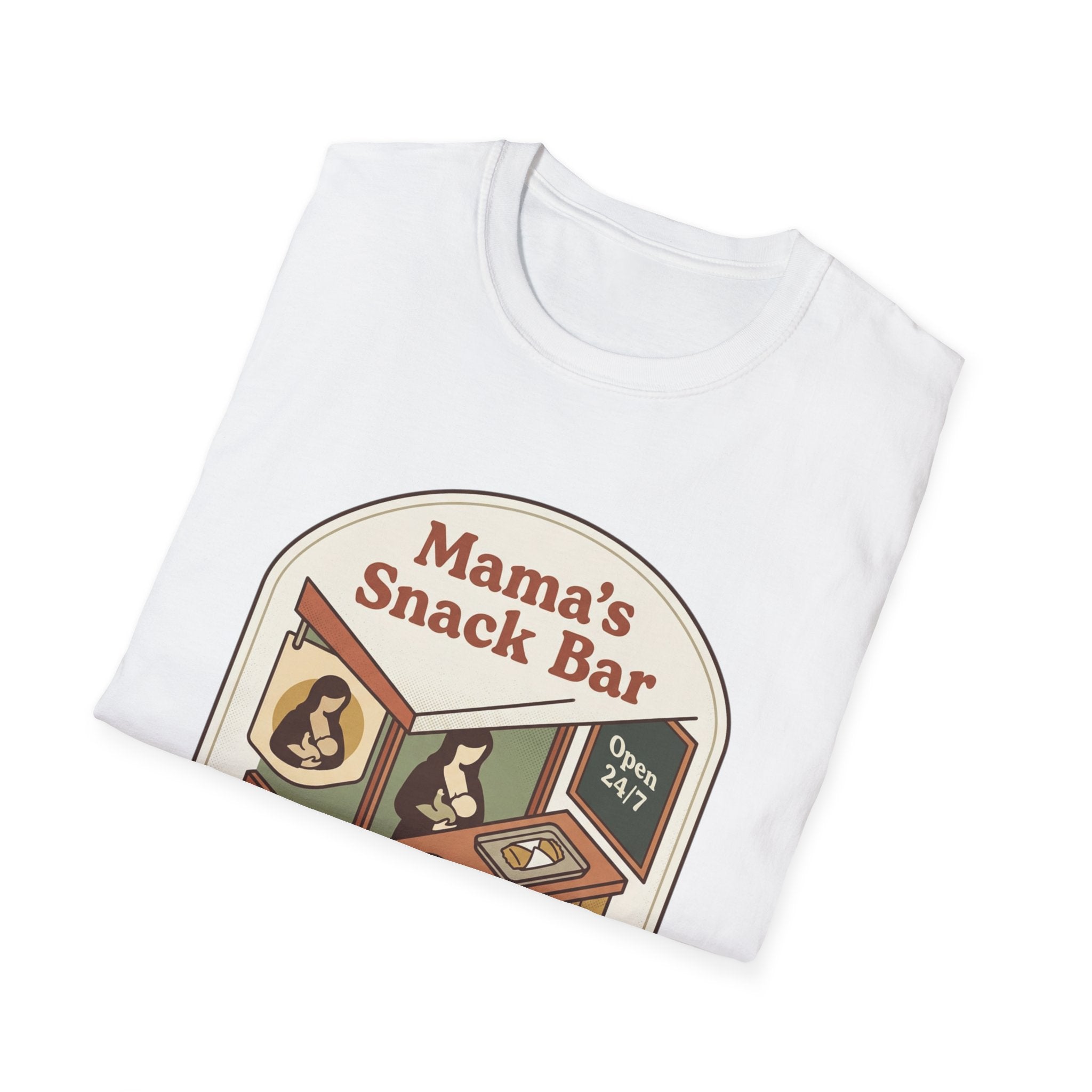 Mama’s Snack Bar Tee — 'Open 24/7' Nursing T-Shirt