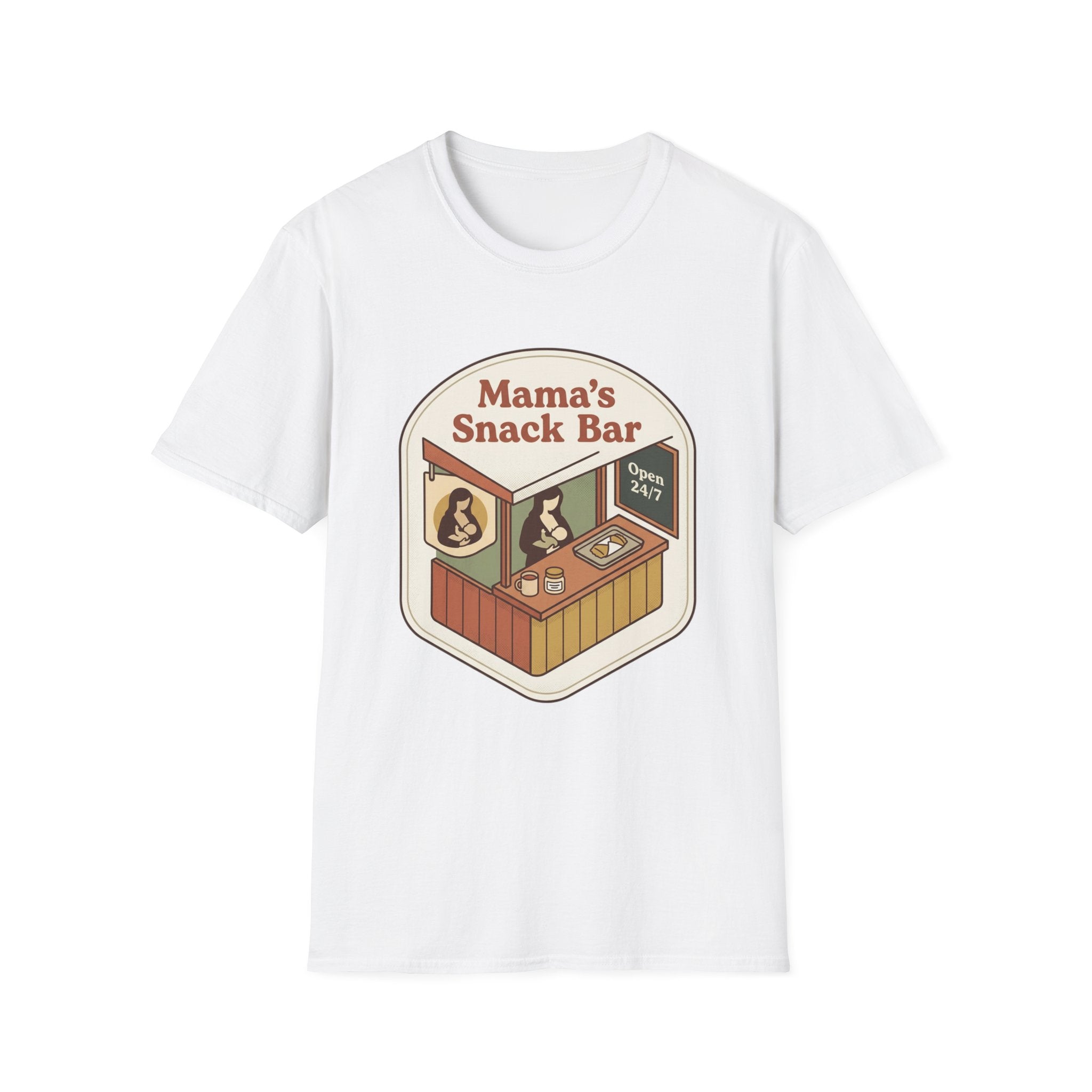 Mama’s Snack Bar Tee — 'Open 24/7' Nursing T-Shirt